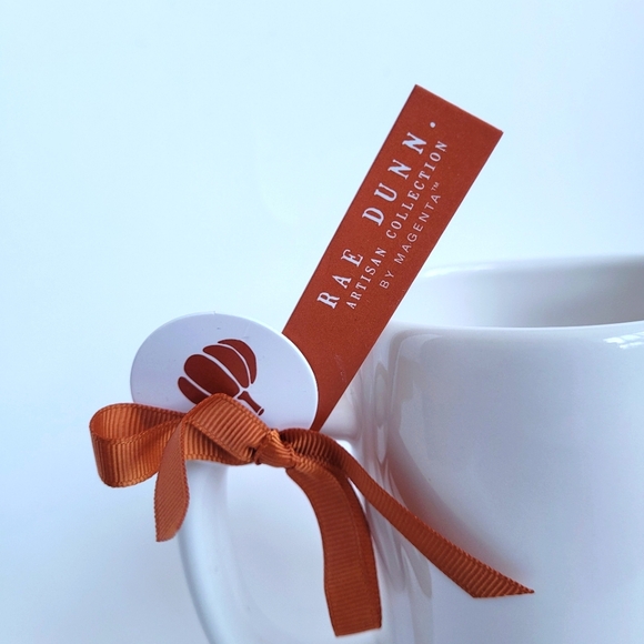 NWT Rae Dunn BLESSED Thanksgiving Mug with Pumpkin white and orange - Picture 3 of 7